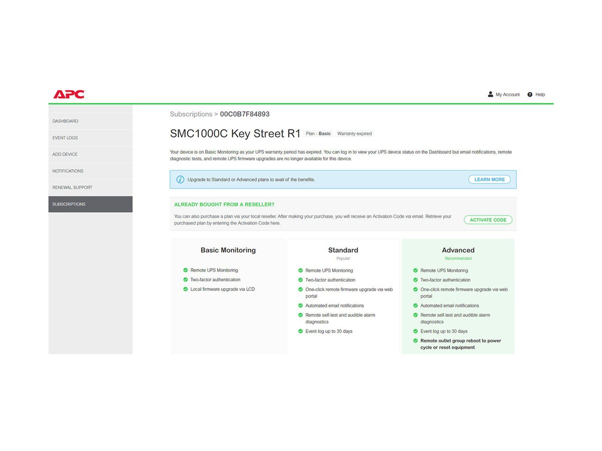 APC SmartConnect Advanced Plan - Abonnement-Lizenz (3 Jahre)