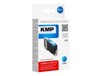 KMP C91 - 15 ml - Cyan - kompatibel - Tintenpatrone (Alternative zu Canon 6444B001, Canon CLI-551C XL)