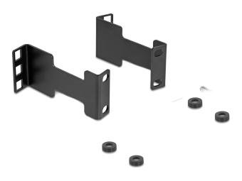 Delock Rackmontagesatz - server rack, depth expansion adapter, for extending the mounting depth up to 10 cm - Schwarz - 1U - 25.448.3 cm (10"19")