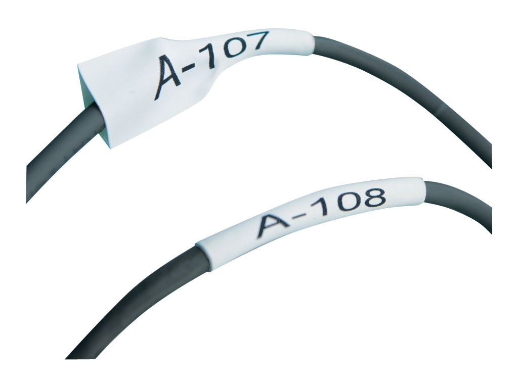 Dymo Rhino Heat Shrink Tubes - Schwarz auf Weiß - Rolle (2,4 cm x 1,5 m)