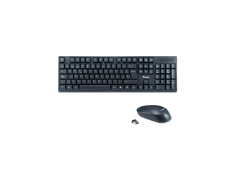 Equip Kabelloses Tastatur und Mausset - ES Layout (QWERTY) - Volle Größe (100%) - Kabellos - RF Wireless - QWERTY - Schwarz - Maus enthalten