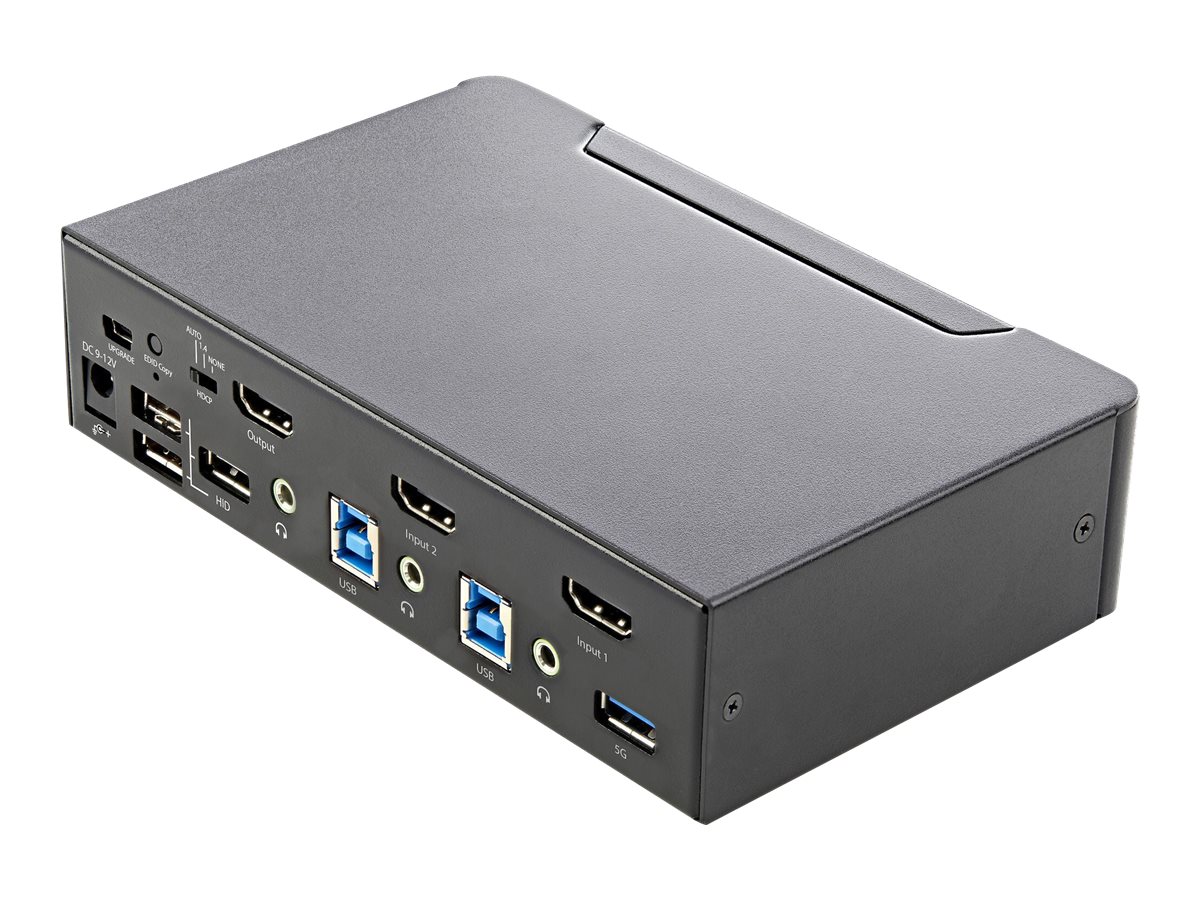 StarTech.com 2 Port HDMI KVM-Switch - Einzelmonitor 4K 60Hz Ultra HD HDR - HDMI 2.0 KVM Umschalter mit 2 Port USB-3.0-Hub (5 Gbits)
