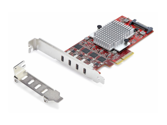 StarTech.com 4-Port USB Type-C PCIe Card USB-C 10Gb 4x Controllers TAA