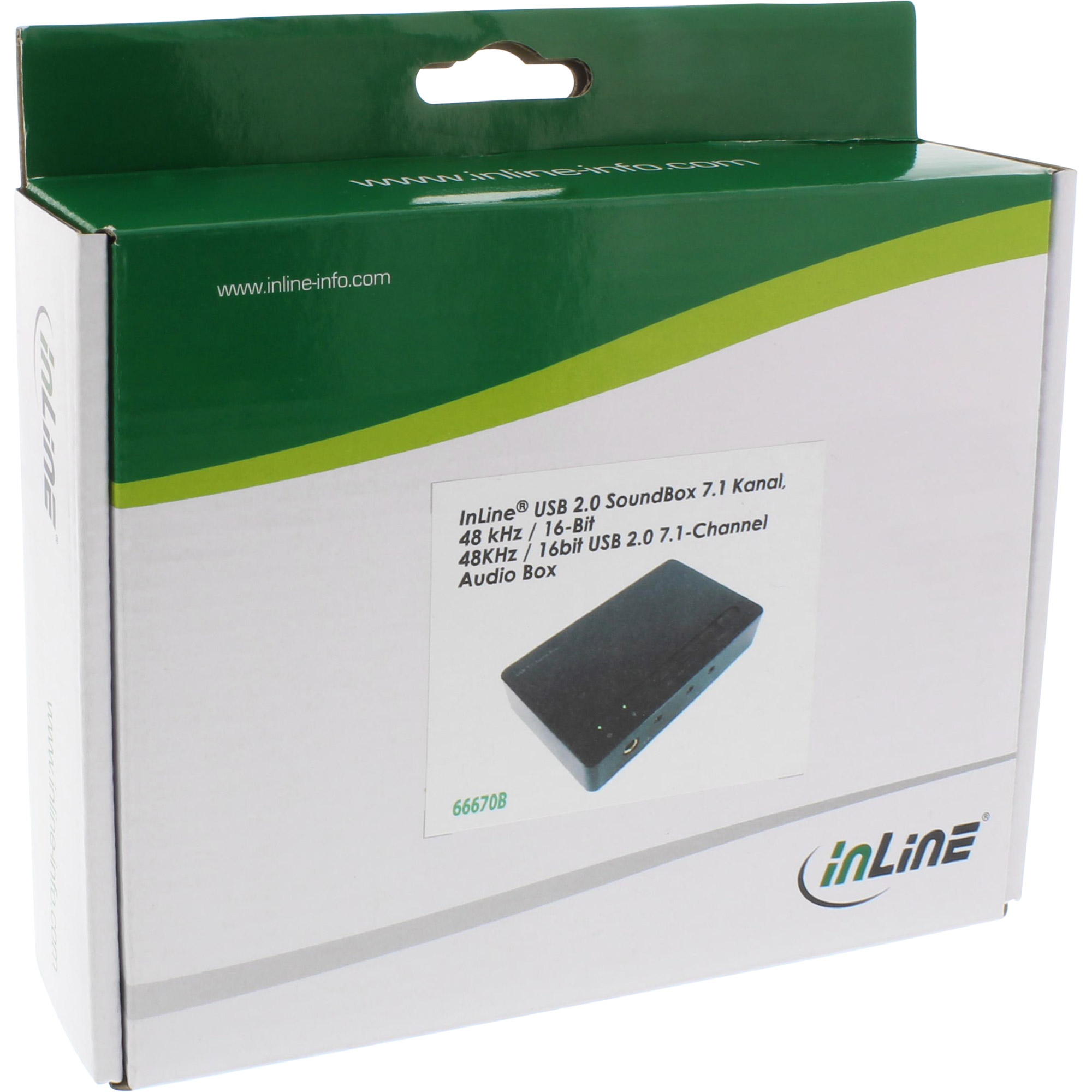 InLine USB 2.0 SoundBox 7.1 - 48KHz  16-bit - mit Toslink Digital IN  OUT