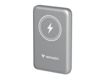 Verbatim Charge n Go - Induktive Power Bank - Magnethalterung - Li-Pol - 10000 mAh - 20 Watt - 2.4 A - Apple Fast Charge PD 3.0 QC 3.0 Apple 2.4A USB BC 1.2 (24 pin USB-C)