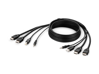 Belkin Secure KVM Combo Cable - Video-  USB-  Audio-Kabel - TAA-konform - USB, Mini-Stecker, HDMI (M)