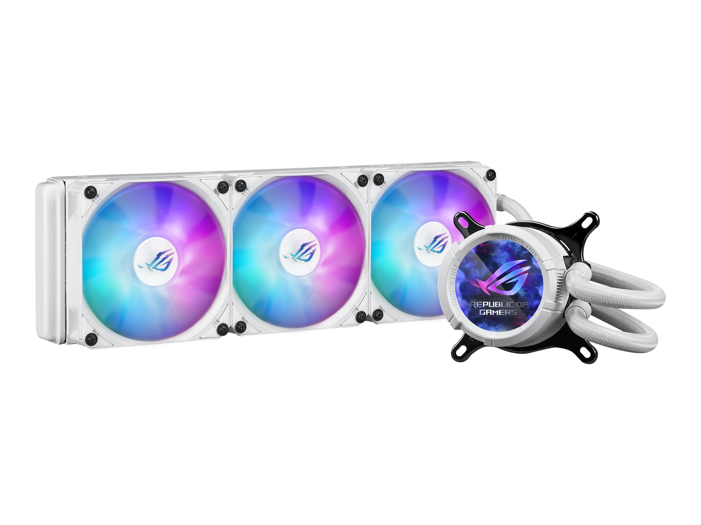 ASUS ROG STRIX LC III 360 ARGB LCD - White Edition - Prozessor-Flüssigkeitskühlsystem - (für AM4, LGA1200, LGA1700, AM5, LGA115x Socket)