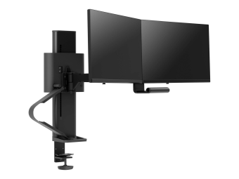 Ergotron TRACE - Befestigungskit (Griff, Basis, Hubsäule, Verlängerungsarm, Bogen, 2 Schiebegelenke, 2-teilige Tischklemme) - Konstante Krafttechnologie - für 2 LCD-Displays - mattschwarz - Bildschirmgröße 54.6-68.6 cm (21.5"-27")