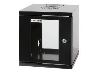 Intellinet Network Cabinet Wall Mount (Standard) 15U Usable Depth 500mmWidth 540mm Black Assembled Max 60kg Metal & Glass Door Back Panel Removeable SidesSuitable also for use on desk or floor19Parts for wall install (eg screwsrawl plugs)