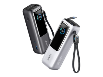 Anker Innovations Anker - Powerbank - built-in retractable cable - 25000 mAh - 165 Watt - Silber, Space Black (Packung mit 2)