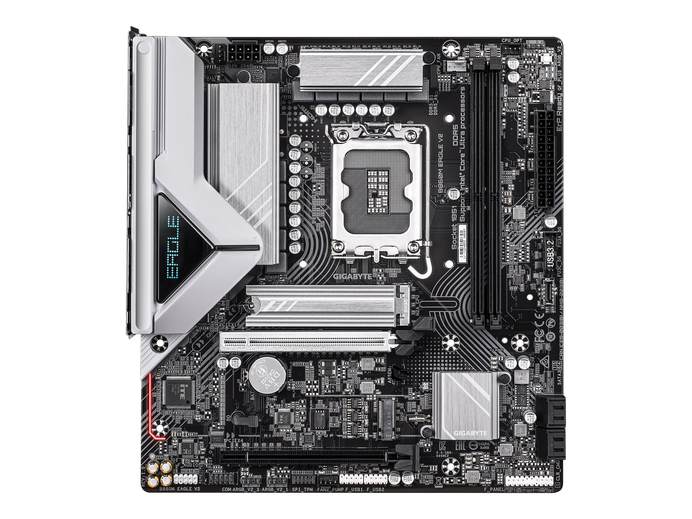 Gigabyte B860M EAGLE V2 - Motherboard - micro ATX - LGA1851-Sockel - B860 Chipsatz - USB 3.2 Gen 1, USB-C 3.2 Gen 1 - 2.5 Gigabit LAN - Onboard-Grafik (CPU erforderlich)