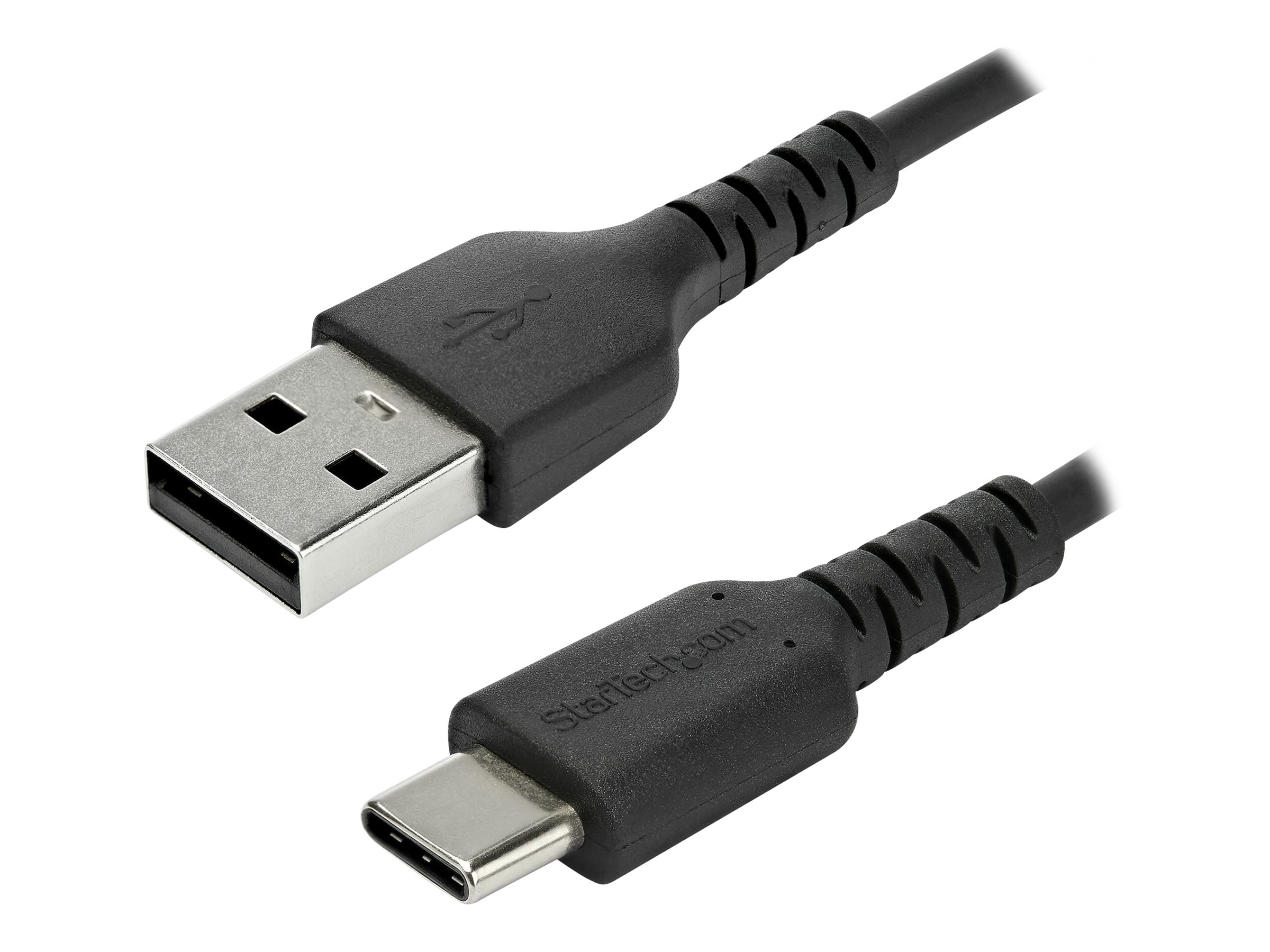 StarTech.com StarTech 2m USB-A auf USB-C Ladekabel - Dauerhaftes USB 2.0 auf USB Typ-C Datenübertragungs- und Schnellladekabel - Robuster TPE-Mantel Aramidfaser, MM, 3A - Schwarz (RUSB2AC2MB)