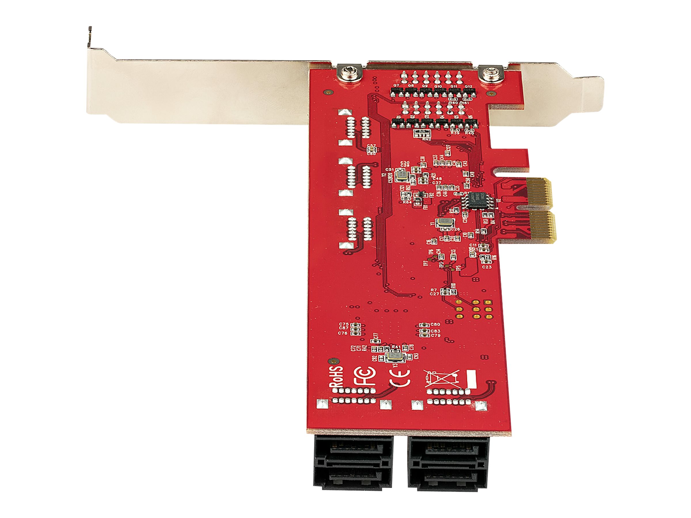 StarTech.com PCIe SATA Controller Karte - 10 Port SATA 3 ErweiterungskarteKontroller - 6Gbits - Full- und Low-Profile Blende - PCI Express Festplatten kontrollerAdapter (10P6G-PCIE-SATA-CARD)