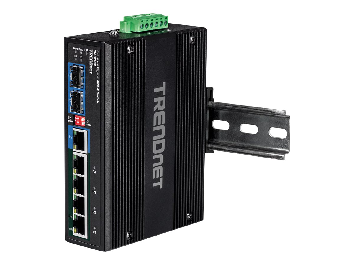 TRENDnet TI-UPG62 - Switch - unmanaged - 4 x 101001000 (PoE+)