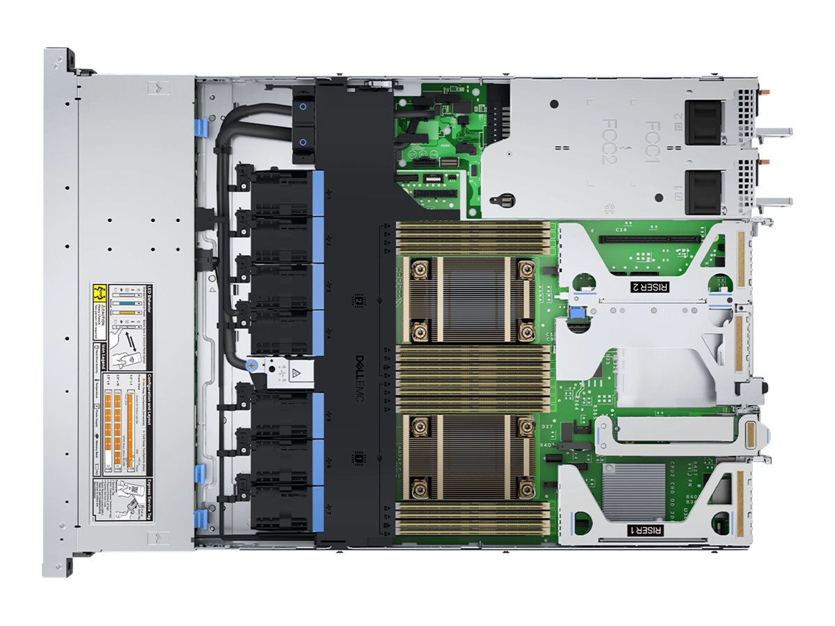 Dell PowerEdge R450 - Server - Rack-Montage - 1U - zweiweg - 2 x Xeon Silver 4314  2.4 GHz - RAM 64 GB - SAS - Hot-Swap 6.4 cm (2.5")
