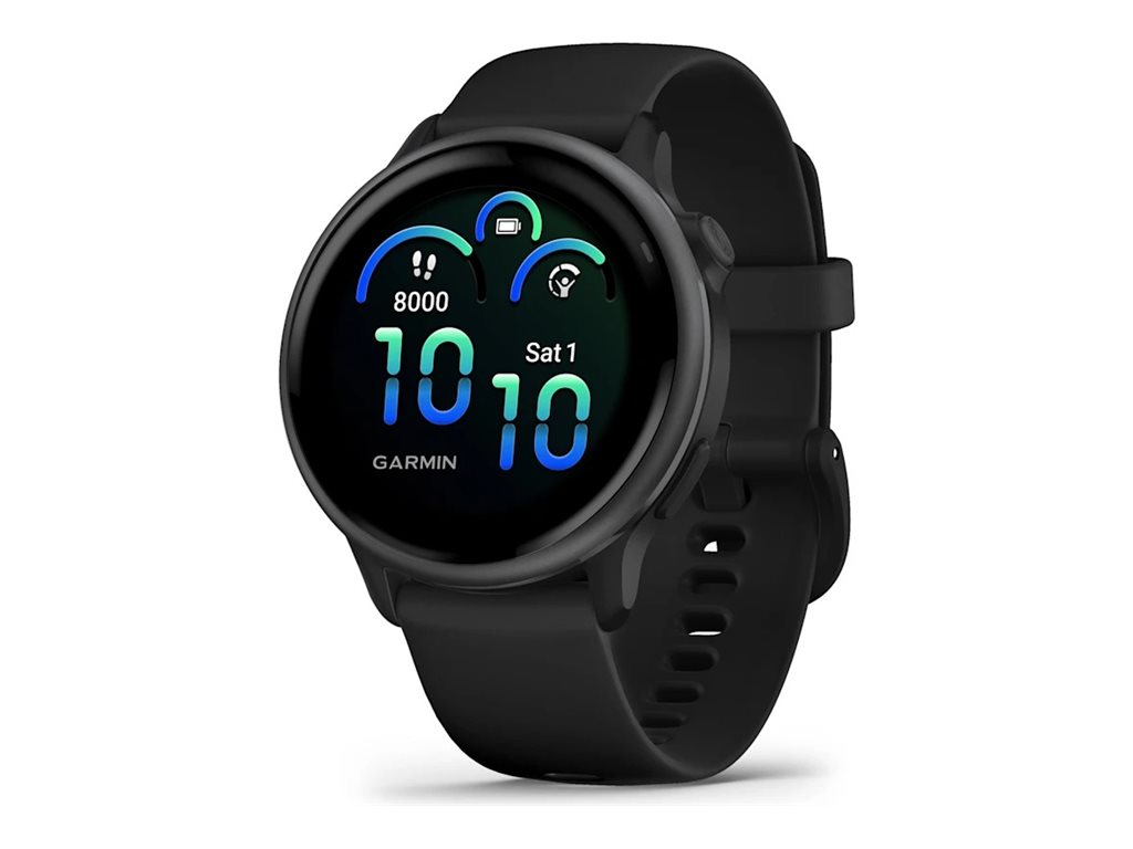 Garmin vívoactive 6 - 42 mm - Schiefer - intelligente Uhr mit Band - Silikon - schwarz - Handgelenkgröße 125-190 mm - Anzeige 3.04 cm (1.2")