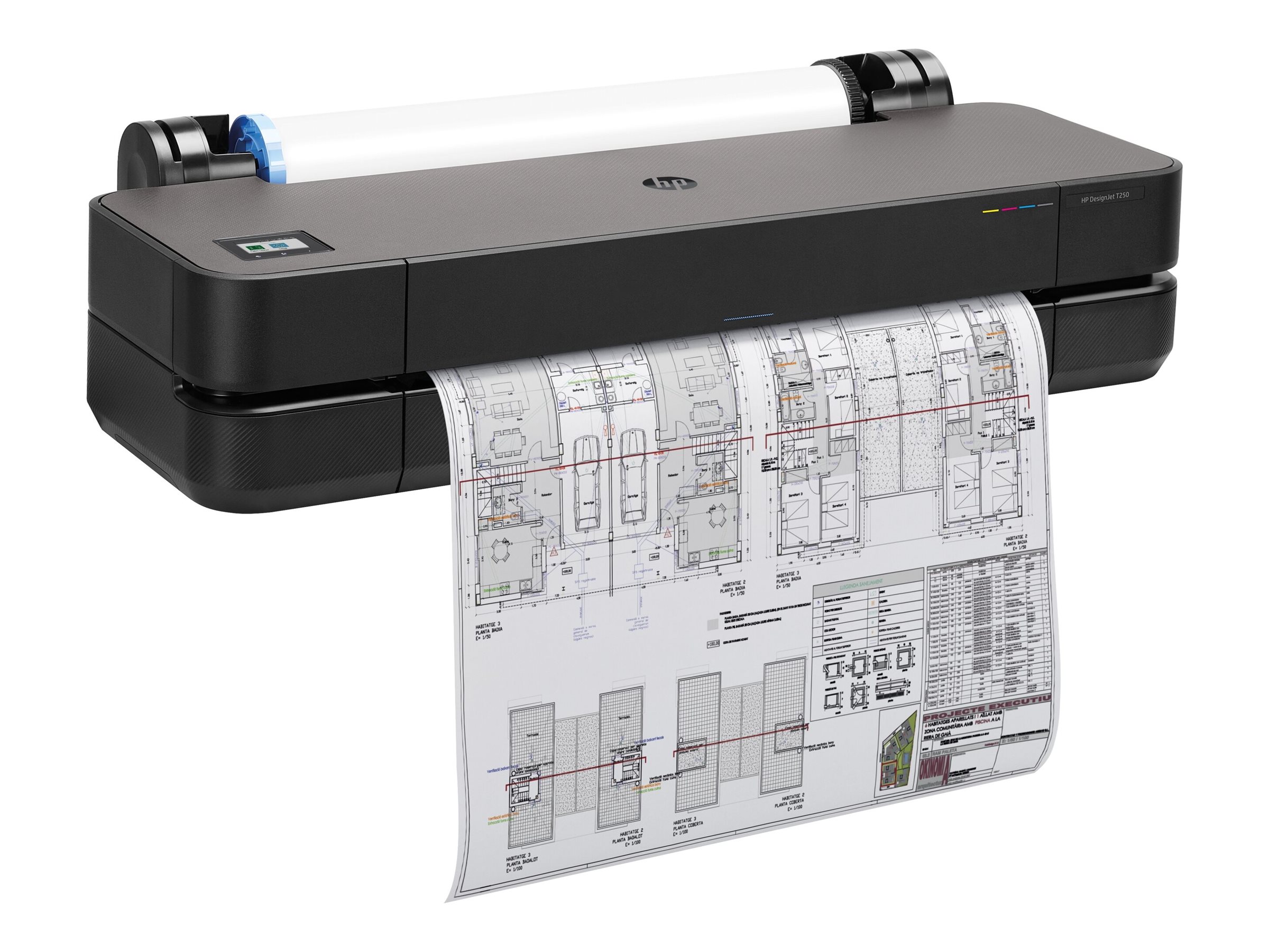 HP DesignJet T250 - 610 mm (24") Großformatdrucker - Farbe - Tintenstrahl - A1, ANSI D - 2400 x 1200 dpi - bis zu 0.5 Min.Seite (einfarbig)