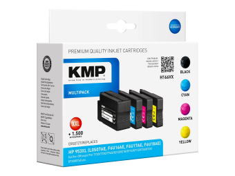 KMP MULTIPACK H166VX - 4er-Pack - Hohe Ergiebigkeit - Schwarz, Gelb, Cyan, Magenta - kompatibel - Tintenpatrone (Alternative zu HP F6U16AE, HP F6U17AE, HP F6U18AE, HP L0S70AE)