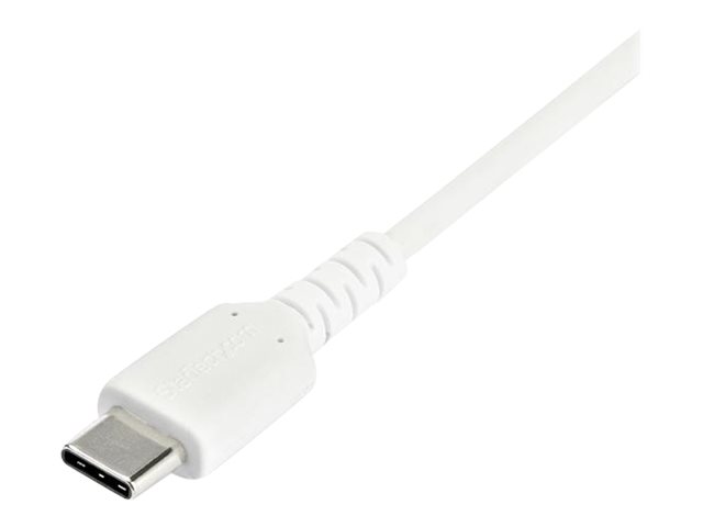 StarTech.com StarTech 2m USB A to USB C Charging Cable, Durable Fast Charge & Sync USB 2.0 to USB Type C Data Cord, Rugged TPE Jacket Aramid Fiber MM 3A White, Samsung S10, S20, iPad Pro, Pixel - Heavy Duty and Rugged - USB-Kabel - USB (M)