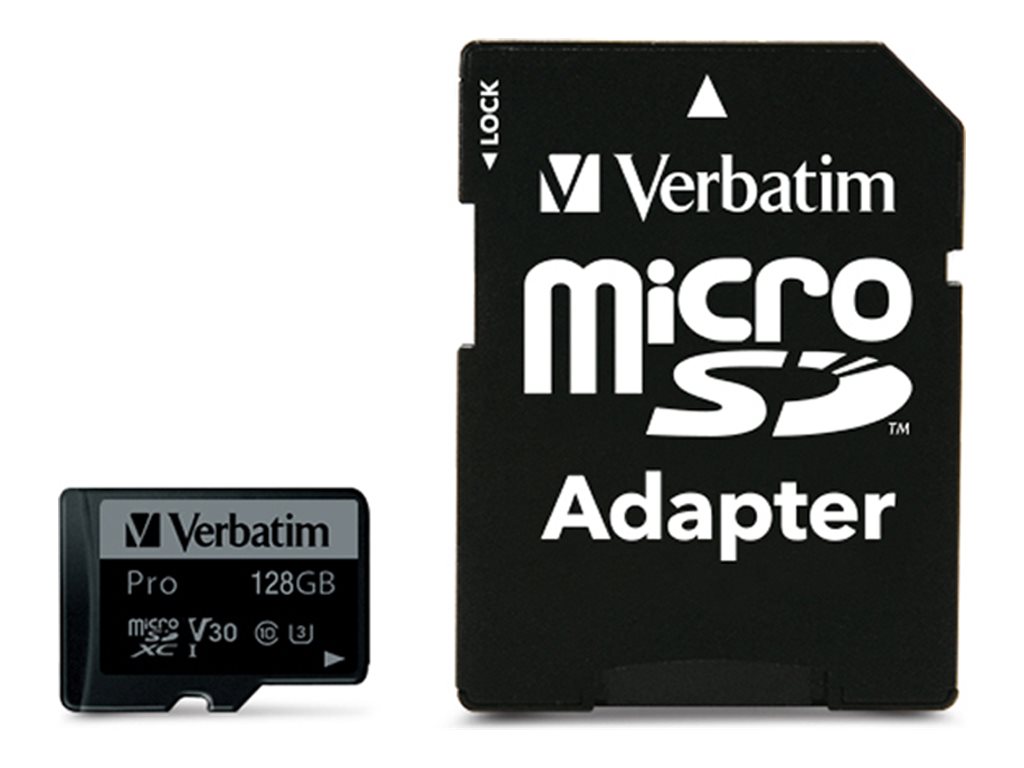 Verbatim PRO - Flash-Speicherkarte (microSDXC-an-SD-Adapter inbegriffen)