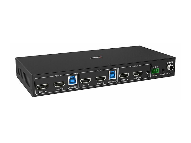 Lindy KVM-Audio-USB-Switch - Dual-Head, HDMI