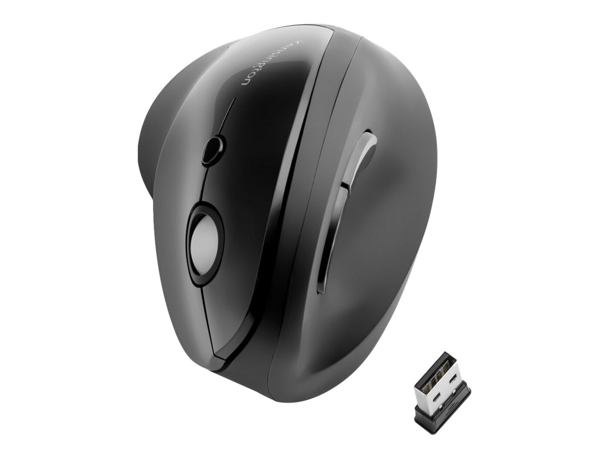 Kensington Pro Fit Ergo Vertical Wireless Mouse - Vertikale Maus - ergonomisch - Für Rechtshänder - 6 Tasten - kabellos - 2.4 GHz - kabelloser Empfänger (USB)