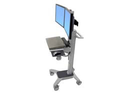 Ergotron Neo-Flex WideView WorkSpace - Wagen - Konstante Krafttechnologie - für 2 LCD-Displays  PC-Ausrüstung - dual - Aluminium, pulverbeschichteter Stahl, hochwertiger Kunststoff - Zweistufiges Grau - Bildschirmgröße bis zu 55,9 cm (bis zu 22 Zoll)