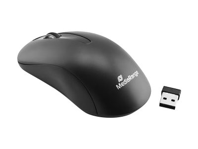 MEDIARANGE MROS209 - Maus - optisch - 3 Tasten - kabellos - 2.4 GHz - kabelloser Empfänger (USB)