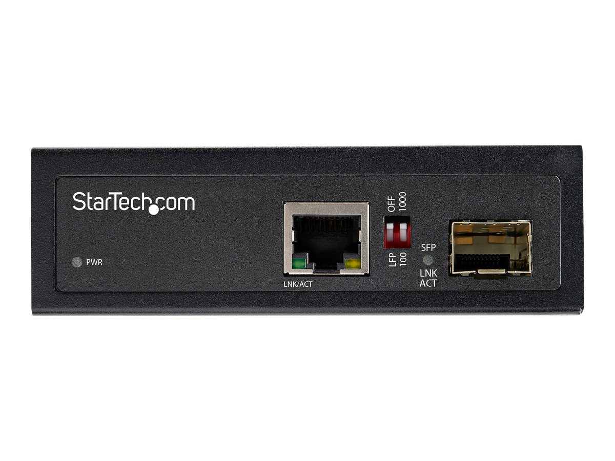 StarTech.com Industrial Media Converter - 1 Gbits Medienkonverter LWL Kupfer - Singlemode-Multimode Glasfaser auf Kupfer Netzwerk - 12-56 V DC - IP-30-40&degC bis 75&degC (IMC1GSFP)