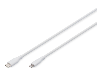 DIGITUS Lightning Silikon Anschlusskabel, USB-C - Lightning, 0,5m, weiß