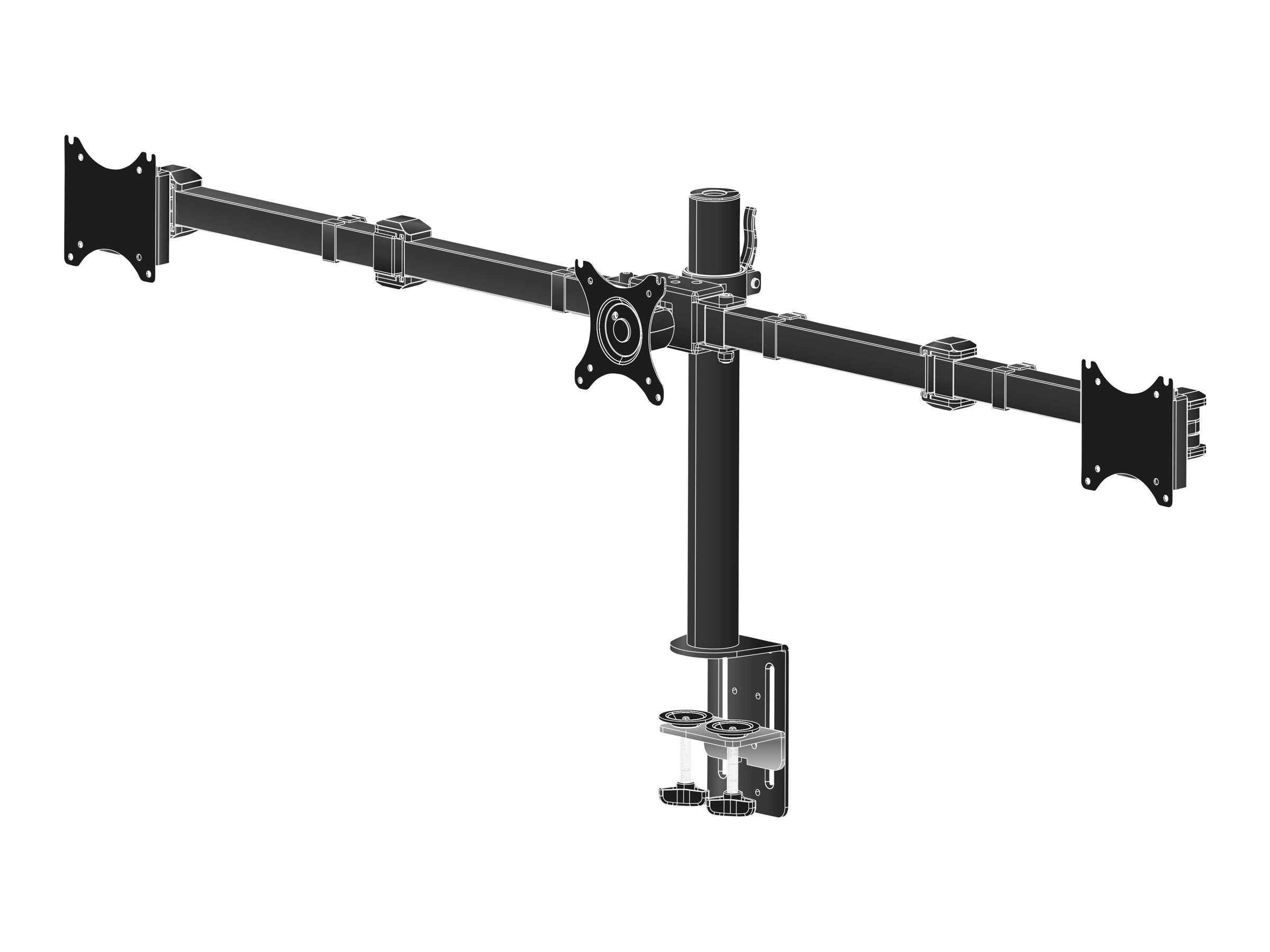 Iiyama DS1003C-B1 - Aufstellung - einstellbarer Arm - für 3 Monitore - Schwarz - Bildschirmgröße 25.4-68.6 cm (10"-27")