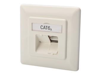 DIGITUS CAT 6A Klasse EA Netzwerkdose, designkompatibel, geschirmt, Unterputz