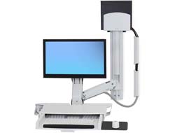 Ergotron Befestigungskit (CPU-Halter, Tastatur-Tablett, Monitorhalterung) - für LCD-Display  PC-Ausrüstung - mittlerer CPU-Halter - Aluminium, hochwertiger Kunststoff - weiß - Bildschirmgröße bis zu 61 cm (bis zu 24 Zoll)