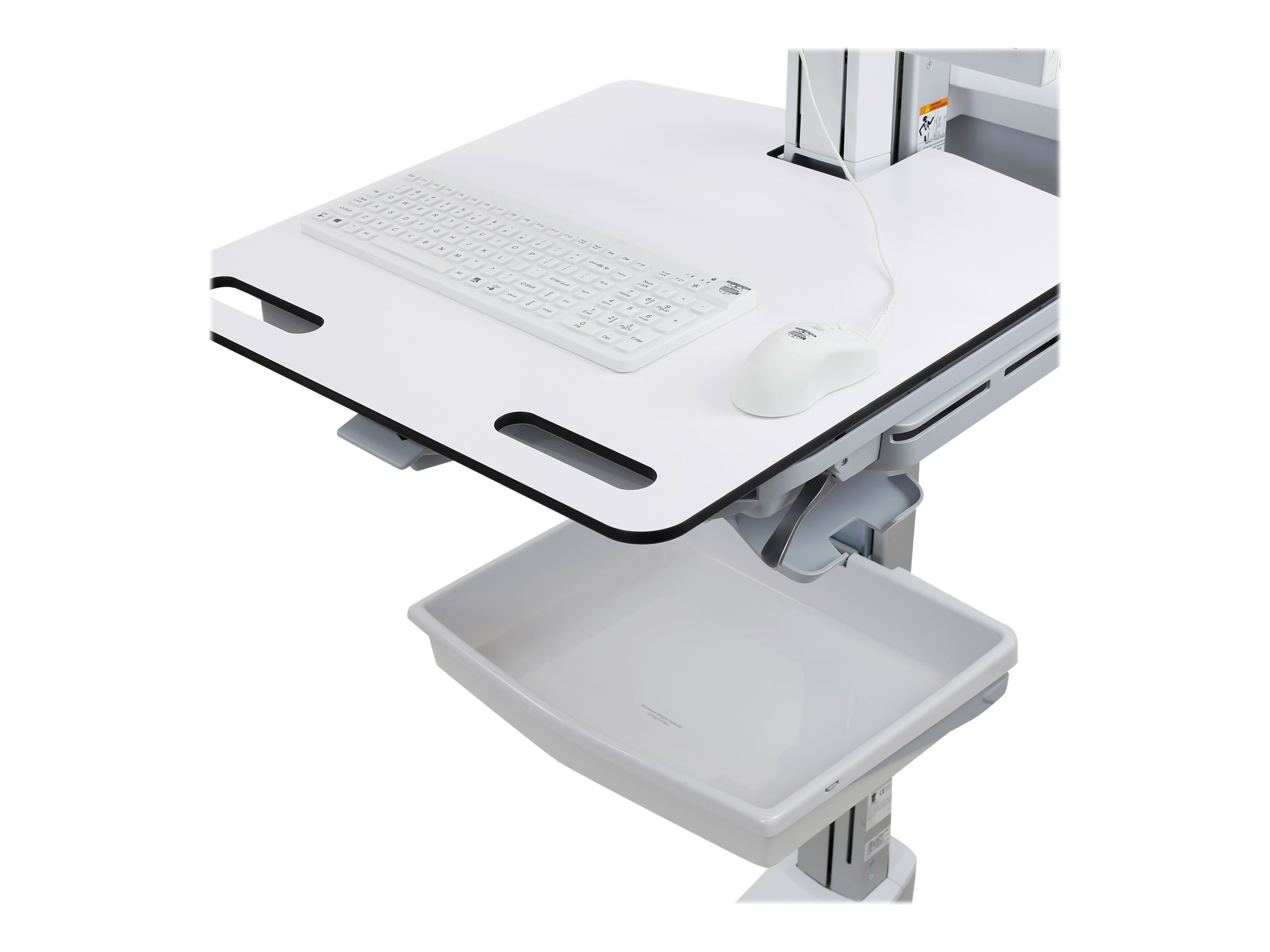 Ergotron Cart - Sliding Worksurface - Wagen - für LCD-Display  PC-Ausrüstung - medizinisch - Aluminium, verzinker Stahl, hochwertiger Kunststoff - Bildschirmgröße bis zu 61 cm (bis zu 24 Zoll)