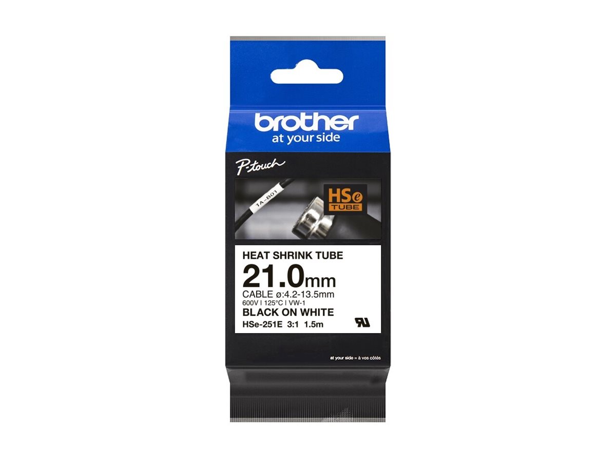 Brother HSe-251E - Schwarz auf Weiß - Rolle (2,1 cm x 1,5 m)
