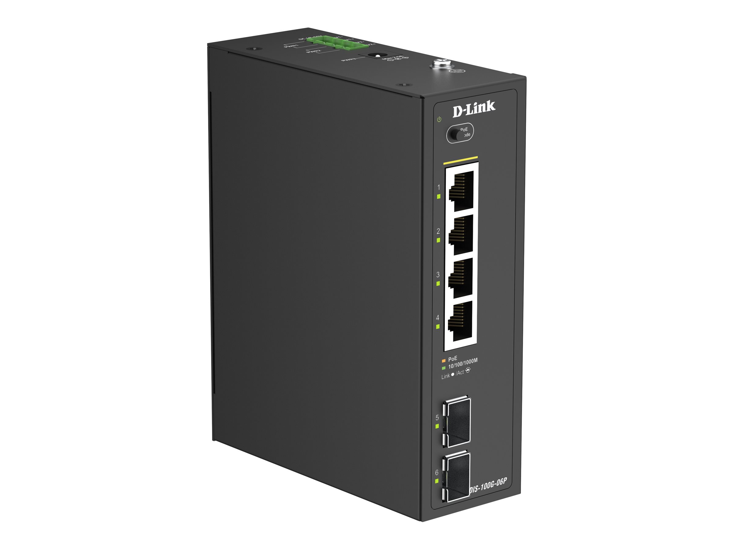 D-Link DIS 100G-06P - Switch - industriell - unmanaged - 4 x 101001000 (PoE)