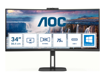 AOC Value-line CU34V5CWBK - V5 series - LED-Monitor - gebogen - 86.4 cm (34)