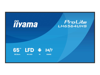 Iiyama ProLite LH6564UHS-B1AG - 164 cm (65") Diagonalklasse LCD-Display mit LED-Hintergrundbeleuchtung - Digital Signage - mit Integrierter SoC-Mediaplayer - 4K UHD (2160p)
