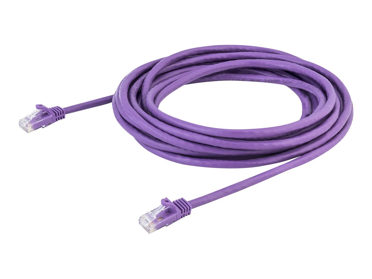 StarTech.com 5m CAT6 Ethernet Cable, 10 Gigabit Snagless RJ45 650MHz 100W PoE Patch Cord, CAT 6 10GbE UTP Network Cable wStrain Relief, Purple, Wiring is UL CertifiedTIA - Category 6 - 24AWG (N6PATC5MPL)