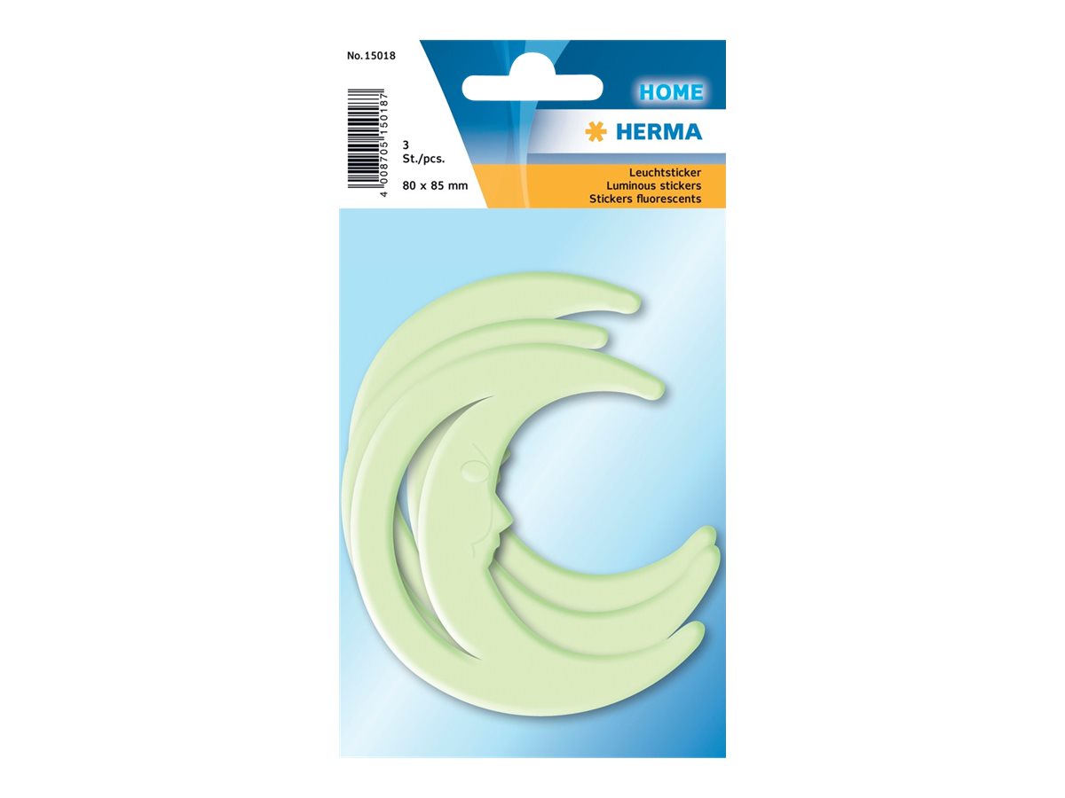 HERMA HOME - Dekorationskleber - Mond - 8 x 8.5 cm - Dauerhaft - Kunststoff (Packung mit 3)