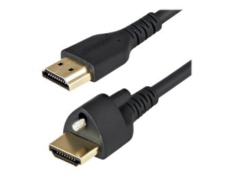 StarTech.com Startech 1m High Speed HDMI Kabel - 4K 60Hz HDR - HDMI-2.0-Monitorkabel mit Verriegelungsschraube für sichere Verbindung - HDMI-Kabel mit Ethernet - StSt (HDMM1MLS)