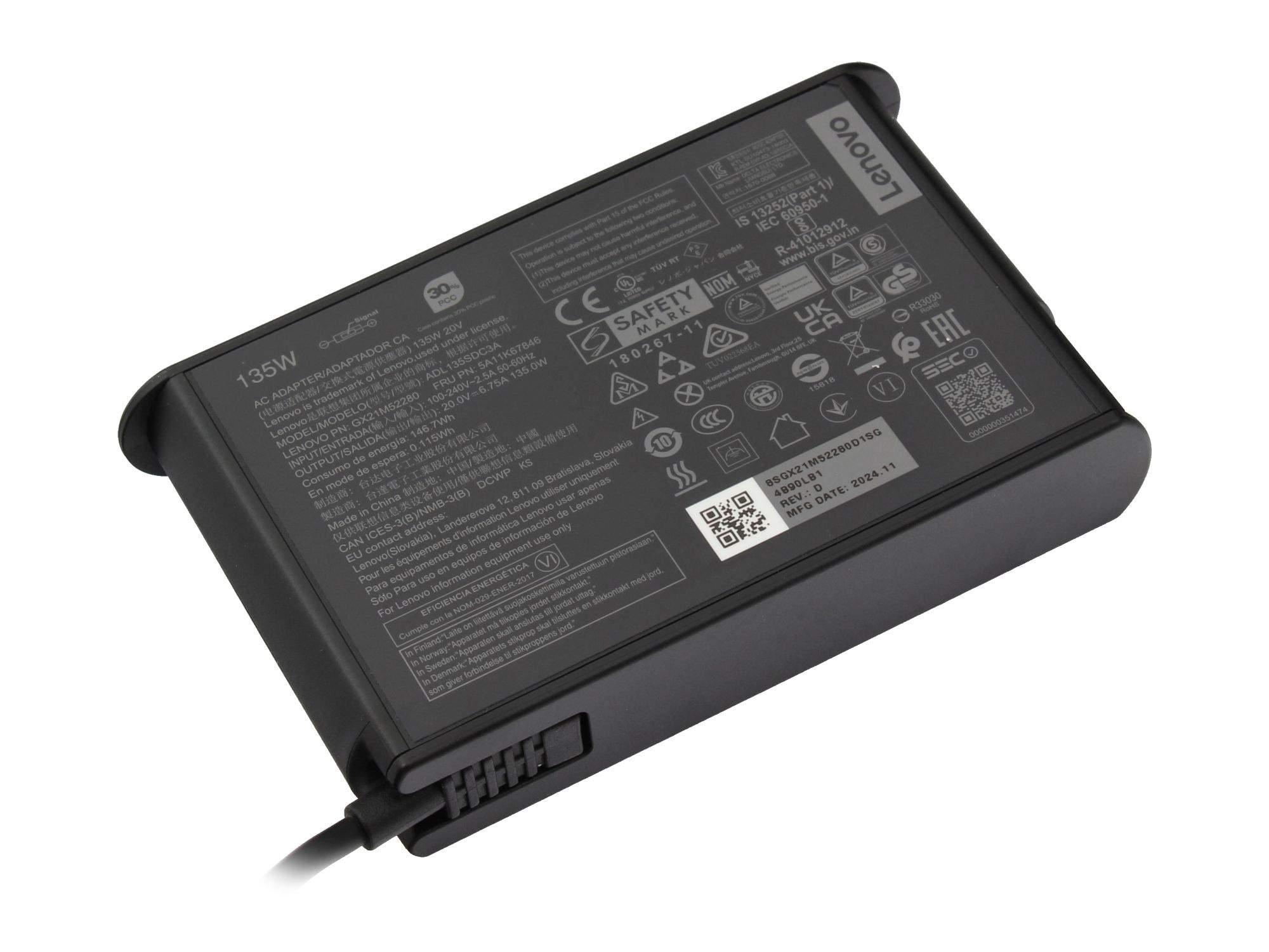 Lenovo ThinkPad 135W Slim AC Adapter (Slim Tip)