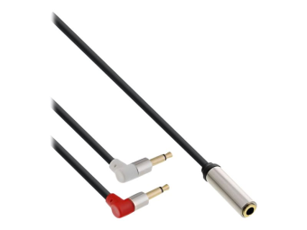 InLine Slim Audio Kopfh. Flugz.-Adapterkab. - 2x35mm ST  35mm BU 3pol. - 1m