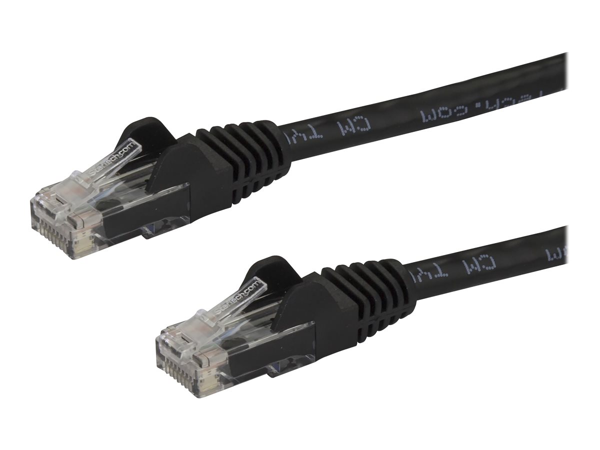 StarTech.com 50cm CAT6 Ethernet Cable, 10 Gigabit Snagless RJ45 650MHz 100W PoE Patch Cord, CAT 6 10GbE UTP Network Cable wStrain Relief, Black, Wiring is UL CertifiedTIA - Category 6 - 24AWG (N6PATC50CMBK)