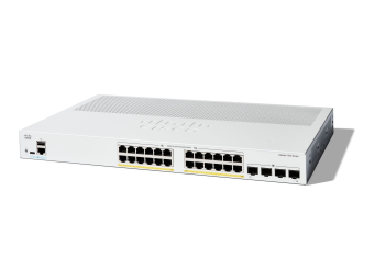 Cisco Catalyst 1200-24P-4G - Switch - L3 - Smart - 24 x 101001000Base-T + 4 x 10 Gigabit SFP+ - an Rack montierbar - PoE+ (195 W)