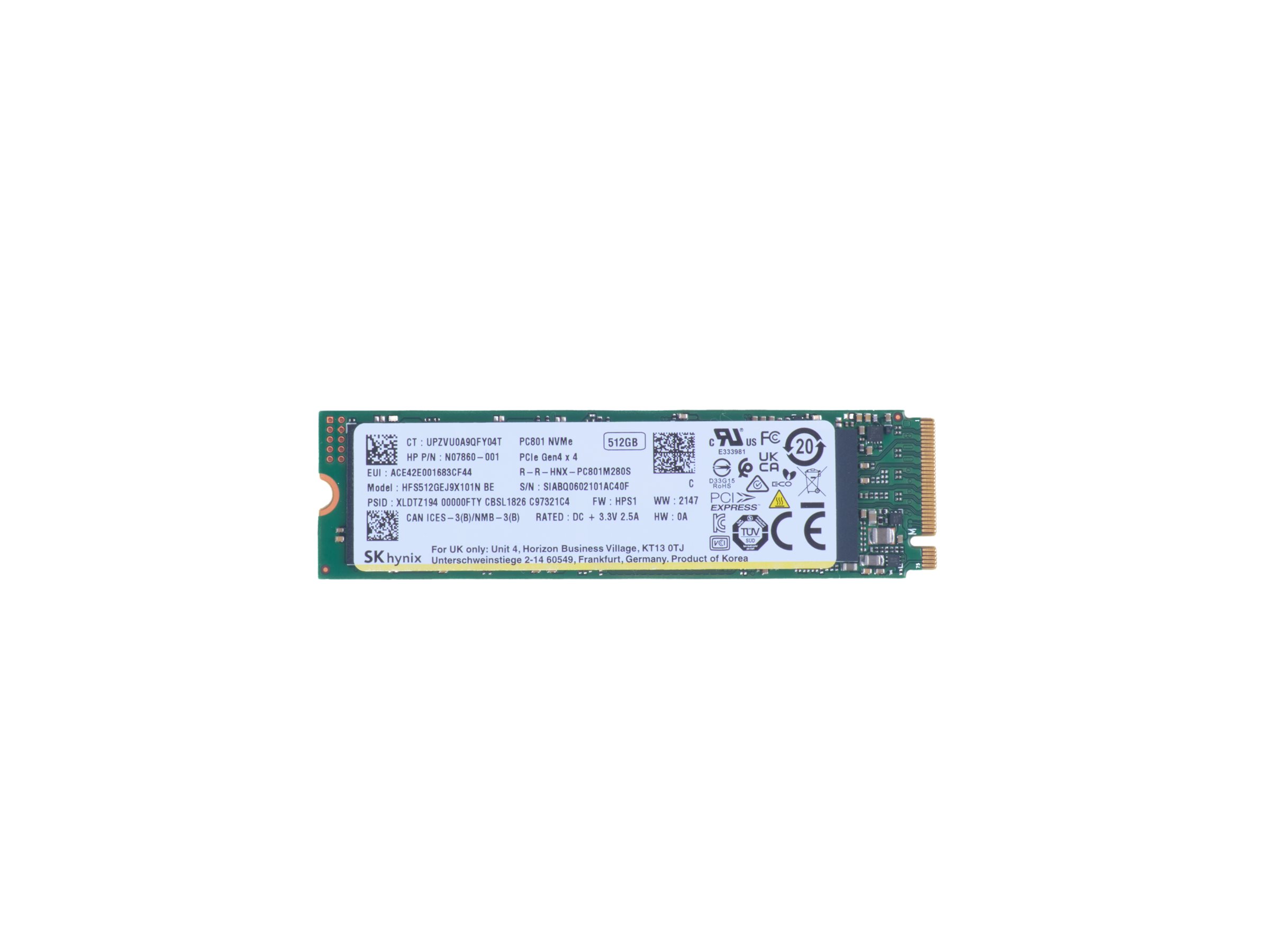 HP  SSD - 512 GB - intern - M.2 2280 - PCIe 4.0 x4 (NVMe)