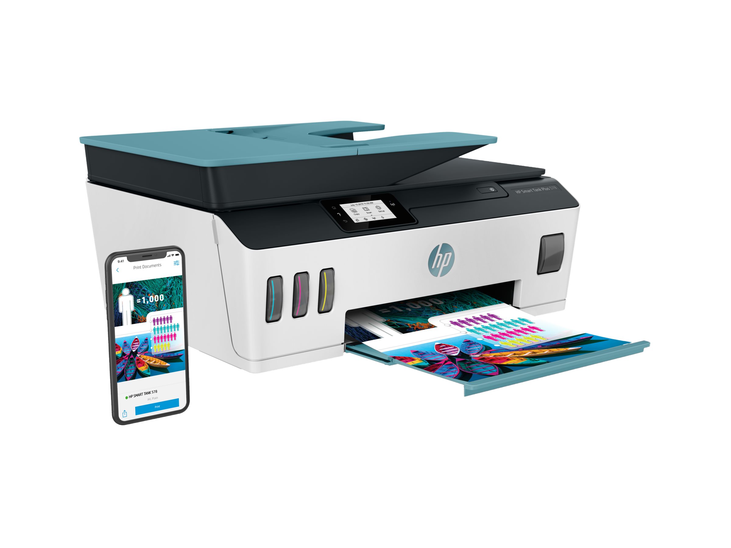 HP Smart Tank Plus 570 Wireless All-in-One - Multifunktionsdrucker - Farbe - Tintenstrahl - wiederbefüllbar - Legal (216 x 356 mm)