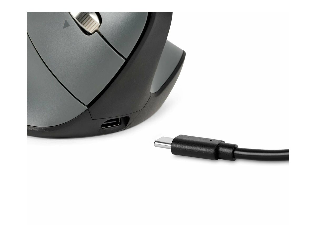 Bakker FastForward - Vertikale Maus - high-speed scroll, tilt wheel, silent click - ergonomisch - Für Rechtshänder - optisch - 8 Tasten - kabellos, kabelgebunden - 2.4 GHz, USB-C, Bluetooth 5.1 - kabelloser Empfänger (USB)