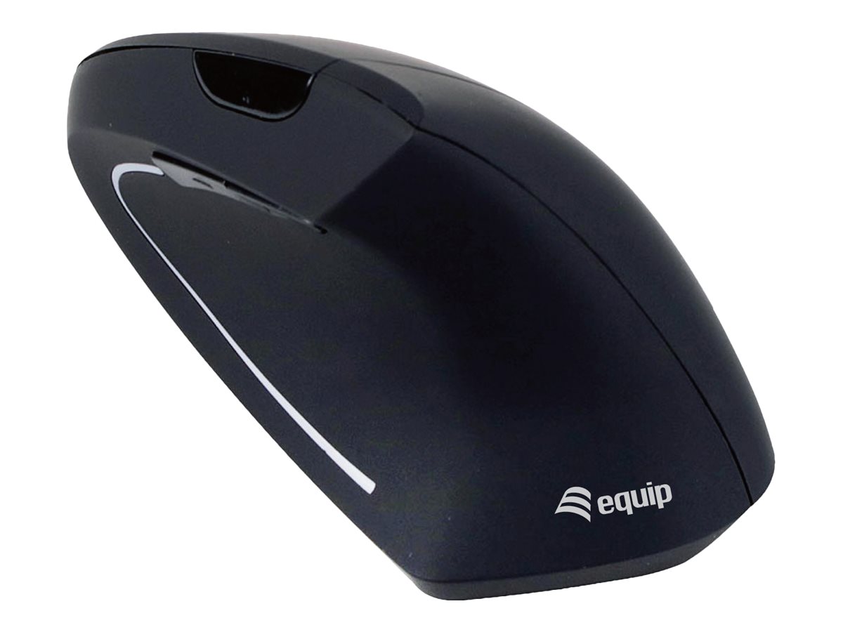 Equip 245110 - Vertikale Maus - ergonomisch - Für Rechtshänder - kabellos - 2.4 GHz - kabelloser Empfänger (USB)