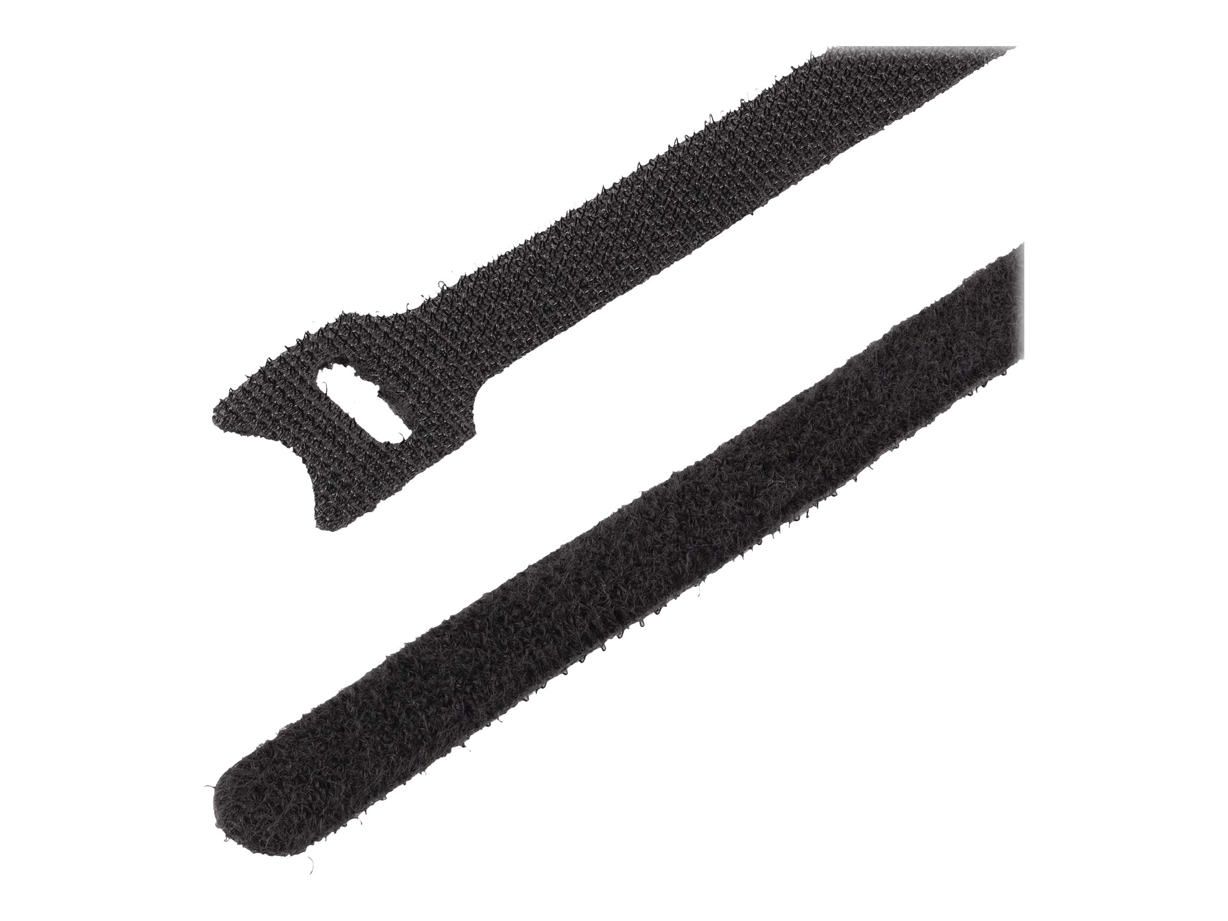 StarTech.com 6in Hook and Loop Cable Ties, 50 Pack, Black, Reusable Cable Straps, Adjustable and Flexible, Cord Organizer TieWraps for Professional Cable Management - Wire Loop Ties (B506I-HOOK-LOOP-TIES)